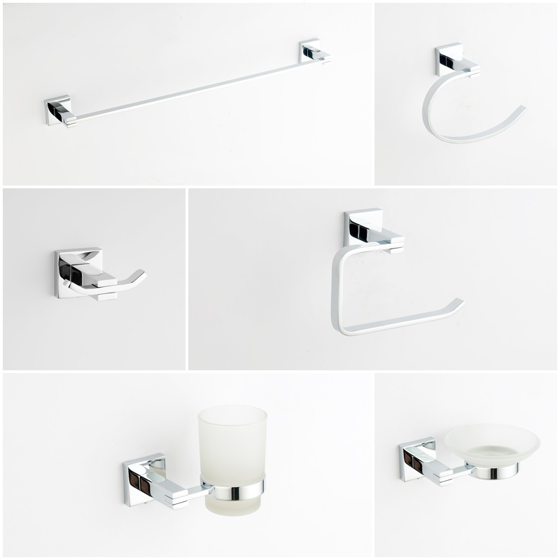 JUEGO DE ACCESORIO DE BAÑO CROMADO 6 PZA