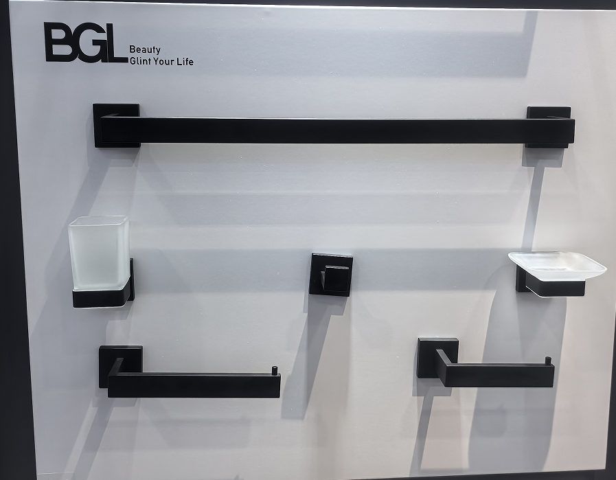 ACCESORIO PARA BAÑO 6 PIEZAS NEGRO CUADRADO